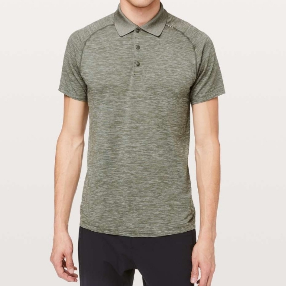 Lululemon Metal Vent Tech Polo Ocean Mist / Grey Sage Mens Size Med